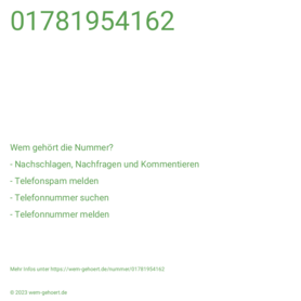 01781954162