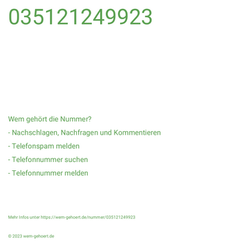 Wem gehört die Nummer 035121249923?